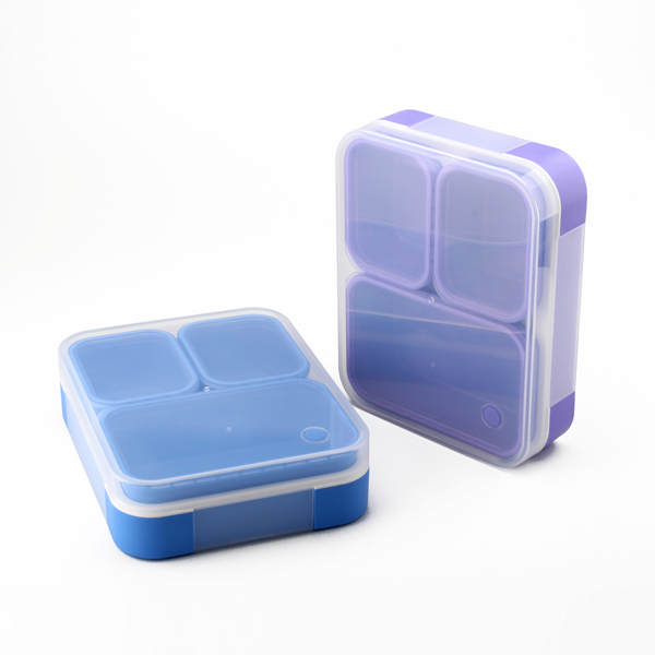 Yooyee Plastic Bento Box with 3 small Removable Boxes Leak Proof and ...