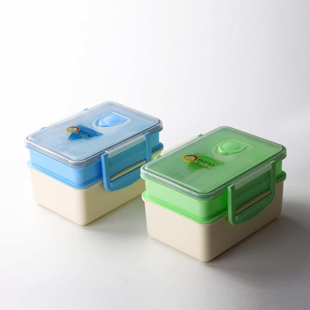 Plastic Lunch Box with 2 Layers